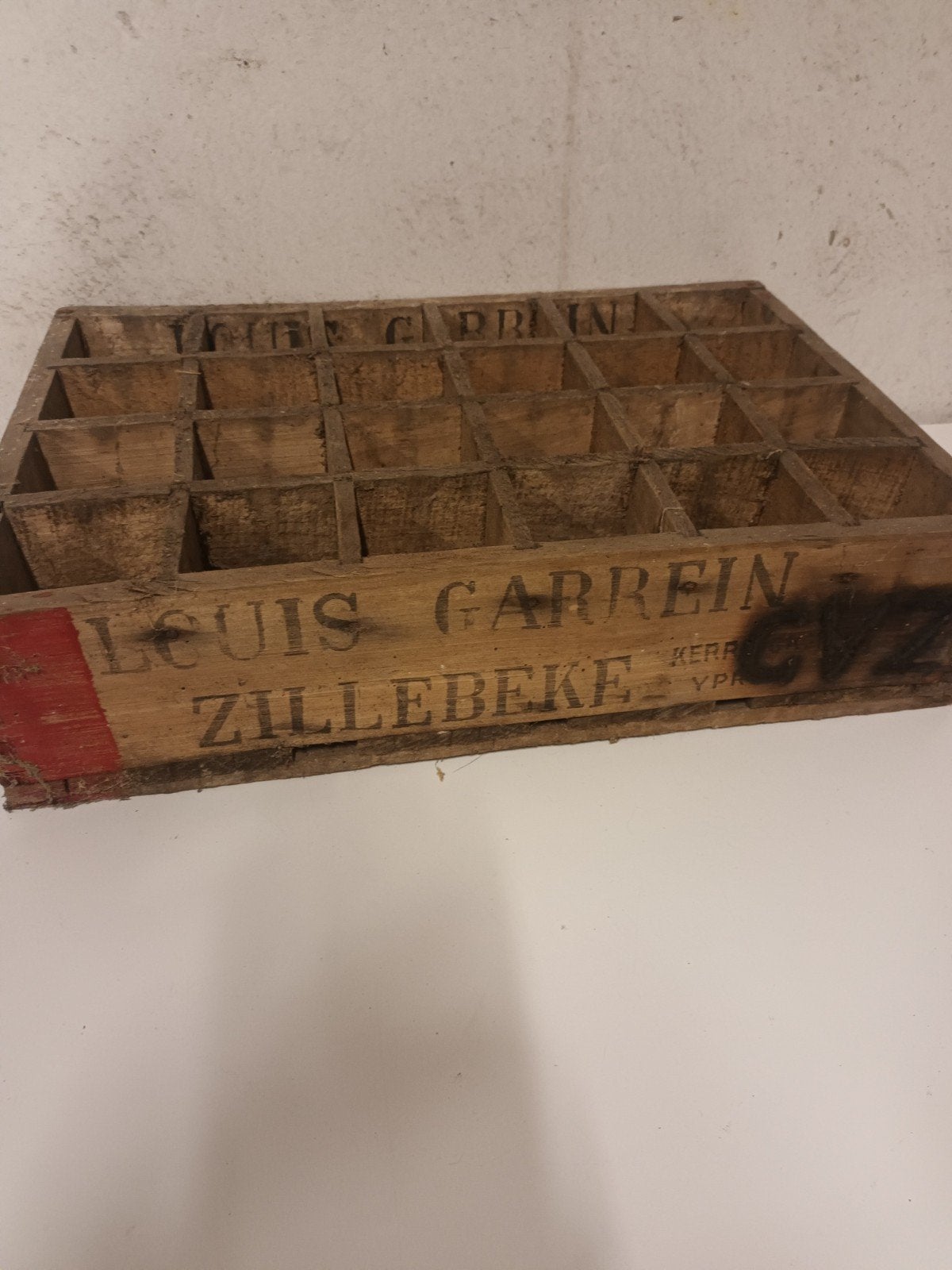 Antiek krat Louis Garrein Zillebeke, Ophalen of Verzenden