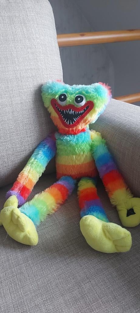 Huggy Wuggy Knuffel - regenboog - Poppy playtime, Overige karakters, Autres marques, Comme neuf, Autres types