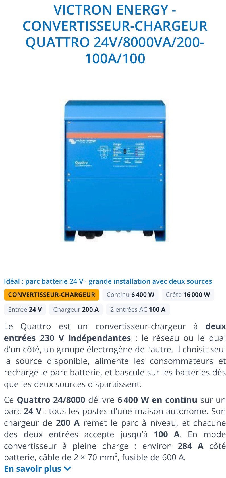 Victron Quattro 24v /8000w, Enlèvement, Comme neuf