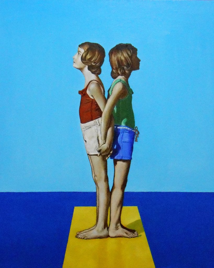 "Horizon. Het einde van de kindertijd"  Schilderij, Verzenden, Textiel, Handgeschilderd, Olieverf