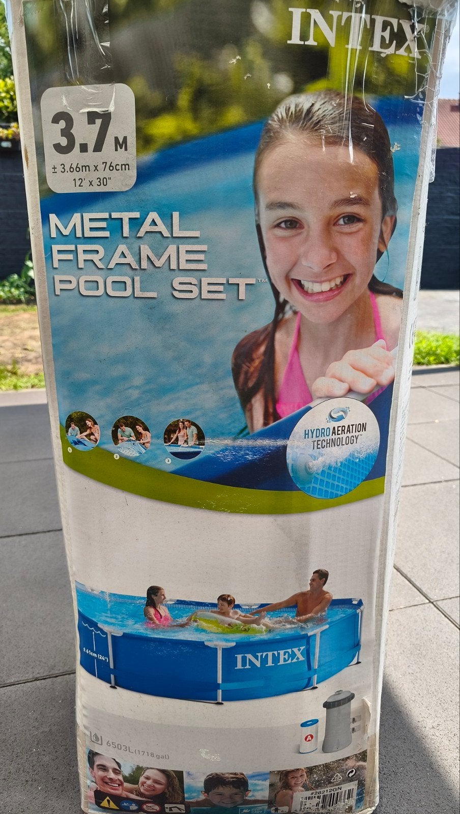 Intex zwembad met pomp en afdekzeil., Tuin en Terras, Ophalen, Gebruikt, Rond