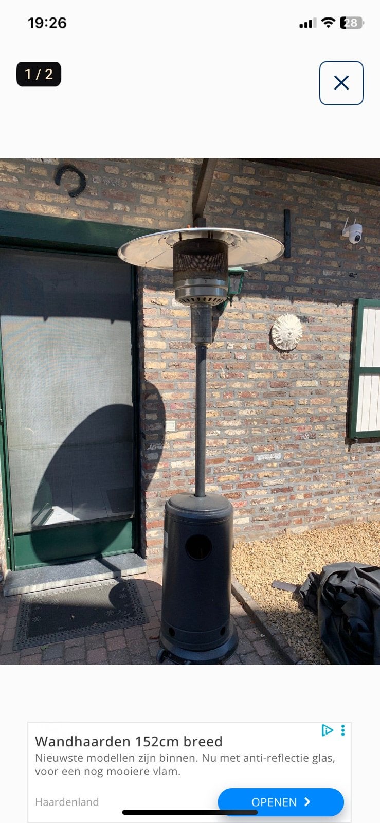 Terrasverwarmer, Tuin en Terras, Ophalen, Zo goed als nieuw