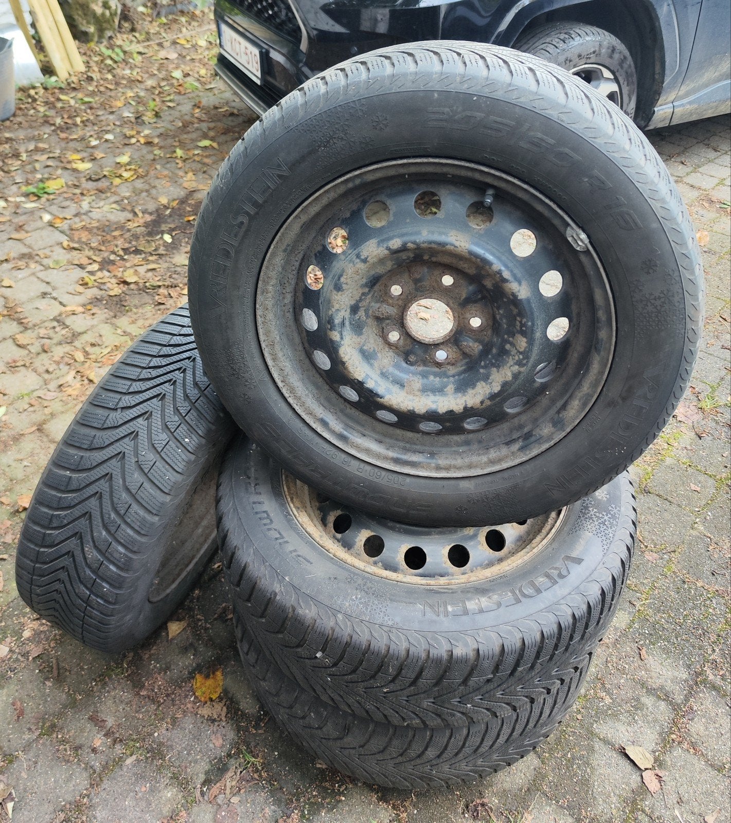 4 pneus Vredestein snowtracs 205/60 R16 sur jantes tôle, Pneus hiver, 16 pouces, Véhicule de tourisme, 205 mm