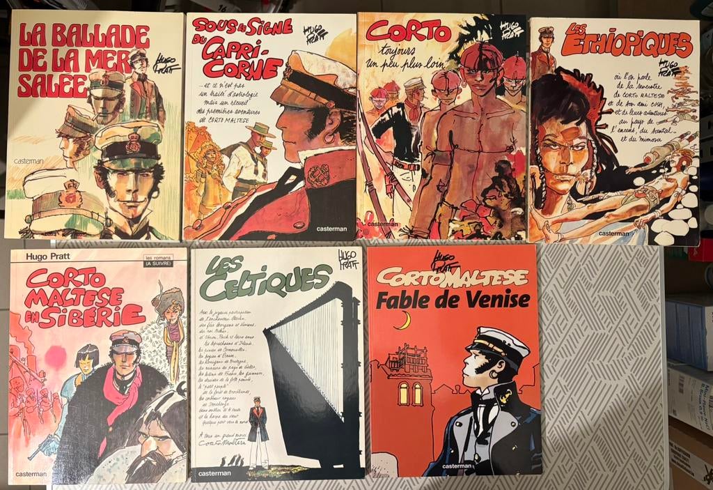 Corto Maltese – 7 albums Hugo Pratt – lot BD, Livres, Enlèvement ou Envoi, Utilisé