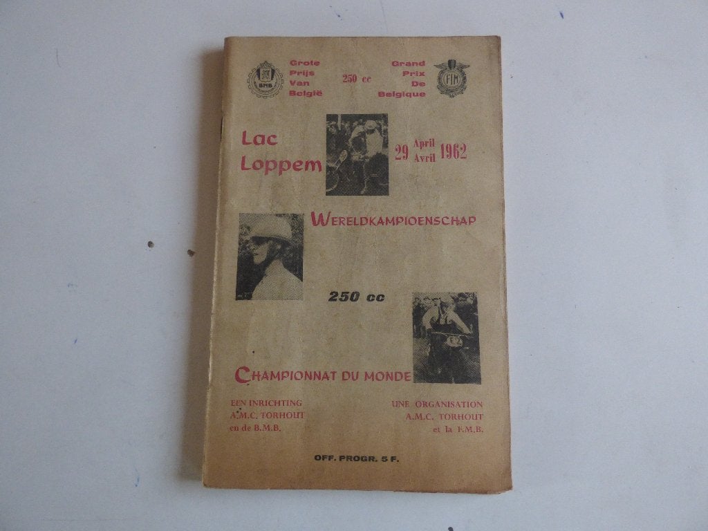 PROGRAMMAFOLDER WERELDKAMPIOENSCHAP 250 cc TE LOPPEM 1962, Ophalen of Verzenden