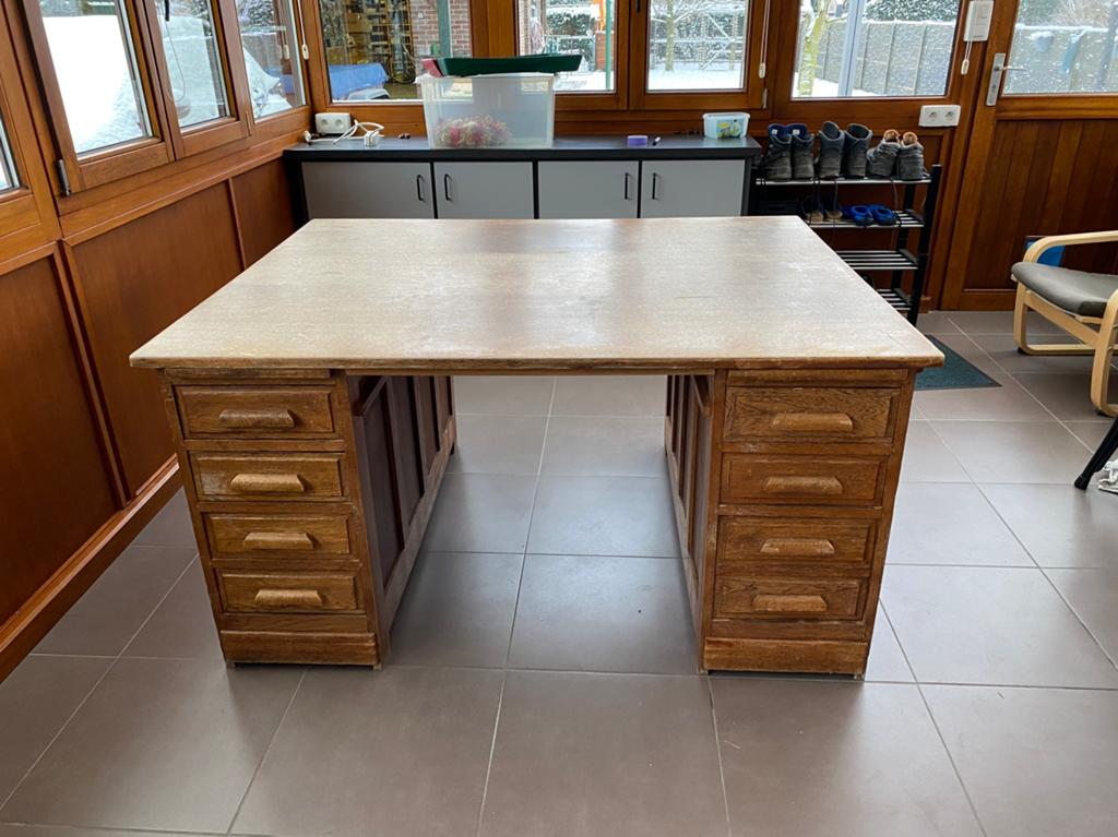 Dubbele vintage bureau, Huis en Inrichting, Bureaus, Vintage, Ophalen
