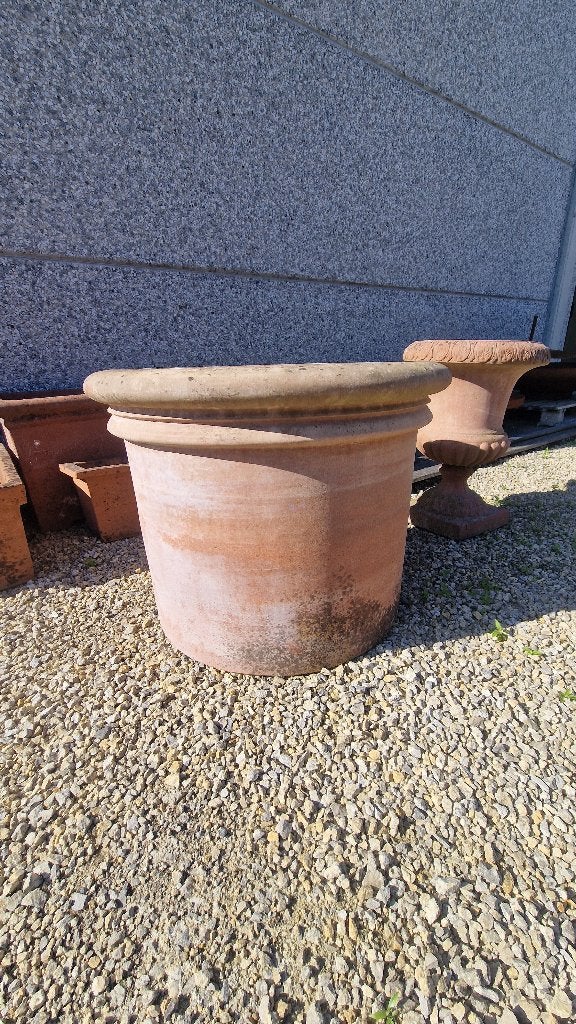 Authentieke Italiaanse Terracotta Pot, Tuin en Terras, Ophalen, 40 cm of meer, Rond, Zo goed als nieuw