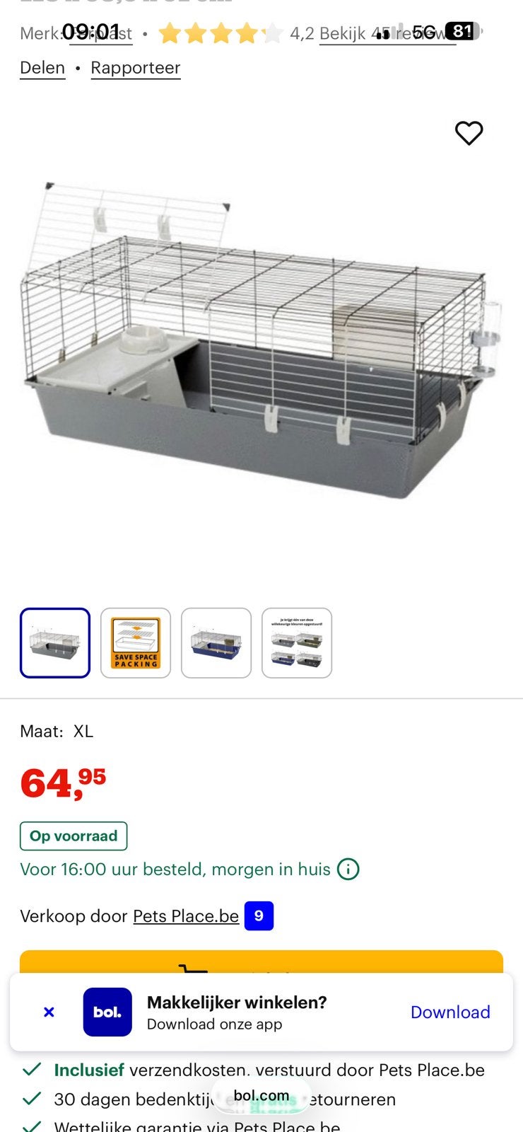 Konijnenhok te koop, Dieren en Toebehoren, Knaagdieren en Konijnen | Hokken en Kooien, Ophalen, Nieuw