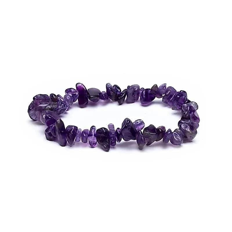 Armband amethist chips elastisch spiritueel, Verzenden, Nieuw, Overige materialen, Met edelsteen