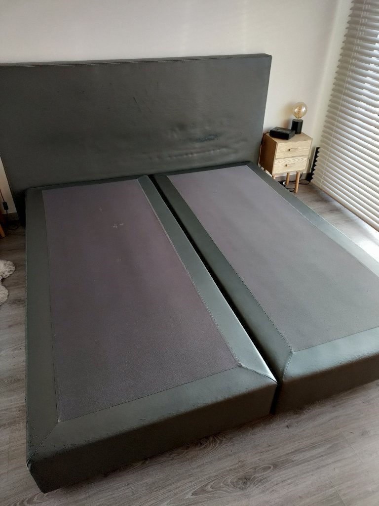 GRATIS - Boxspring 180x200, Huis en Inrichting, Ophalen, Gebruikt, Bruin, Tweepersoons