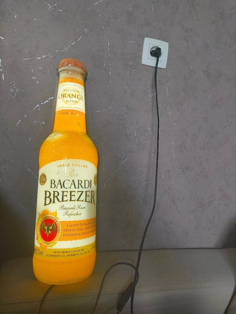 Groot Vintage Reclamebord lamp Bacardi, Verzamelen, Ophalen, Zo goed als nieuw, Reclamebord