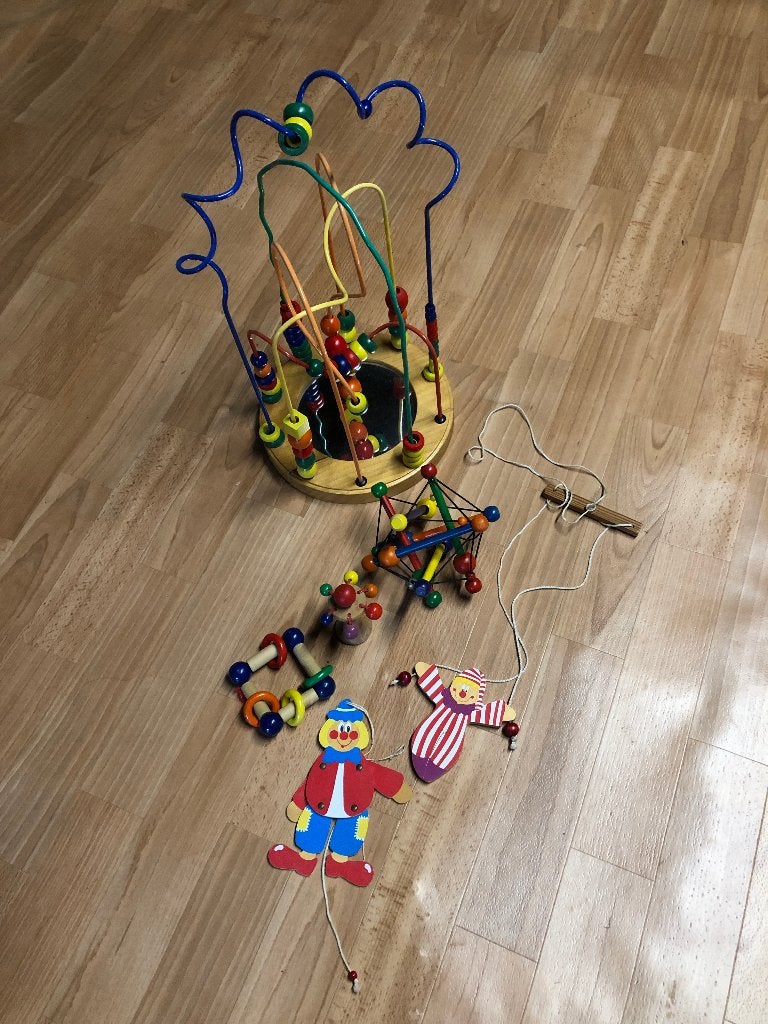 Houten kleurrijk babyspeelgoed., Kinderen en Baby's, Ophalen, Gebruikt, Duw- of Trekspeelgoed