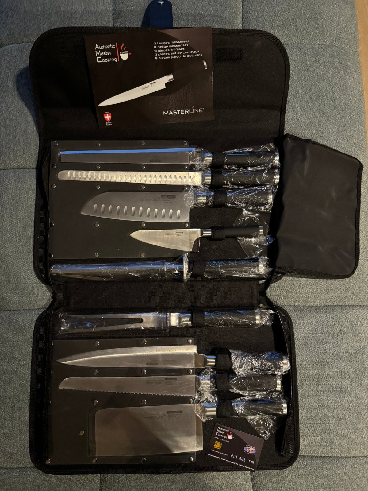 9 delig messenset, Huis en Inrichting, Keuken | Bestek, Ophalen of Verzenden, Zo goed als nieuw, Messenset