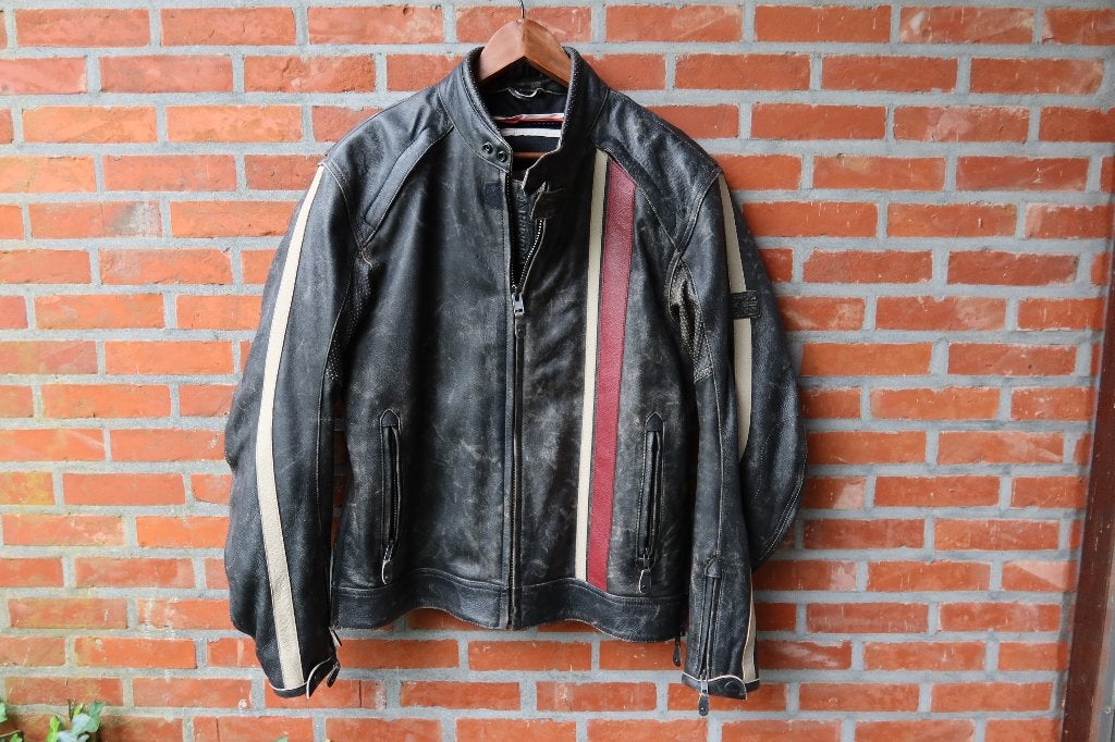 Leder motorjas Triumph raven (nieuw), Motoren, Heren, Triumph, Jas | leer, Ophalen of Verzenden