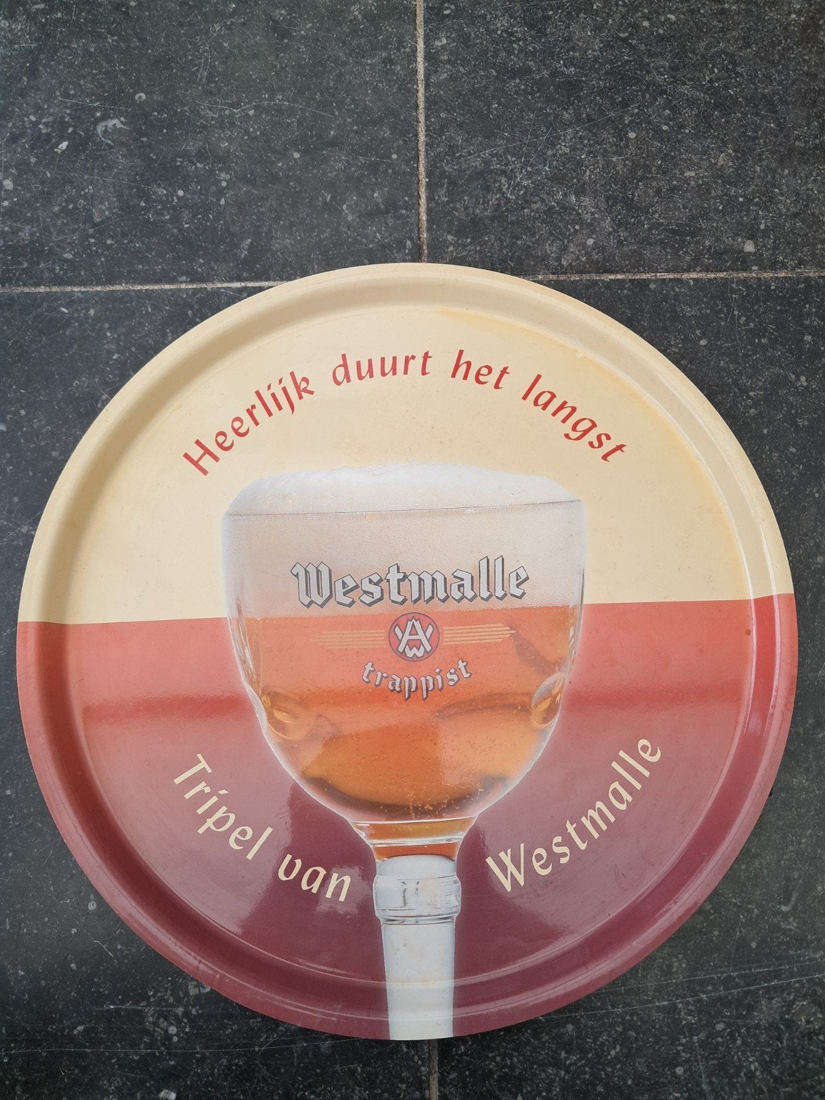 Westmalle Trappist dienblad, Verzamelen, Ophalen of Verzenden, Reclamebord, Plaat of Schild, Overige merken