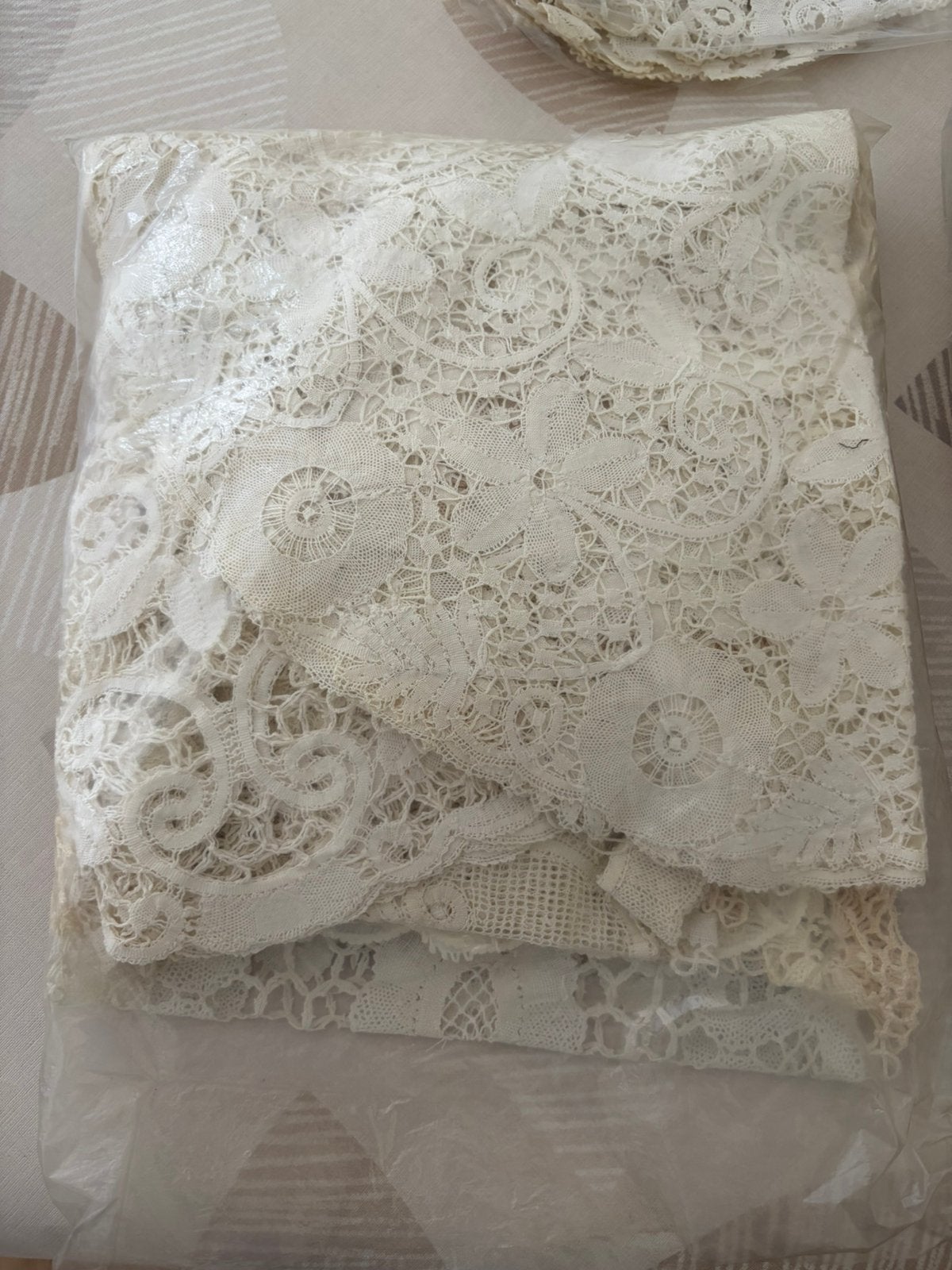 Kanten onderleggers, Ophalen of Verzenden, Gebruikt, Wit, Textiel