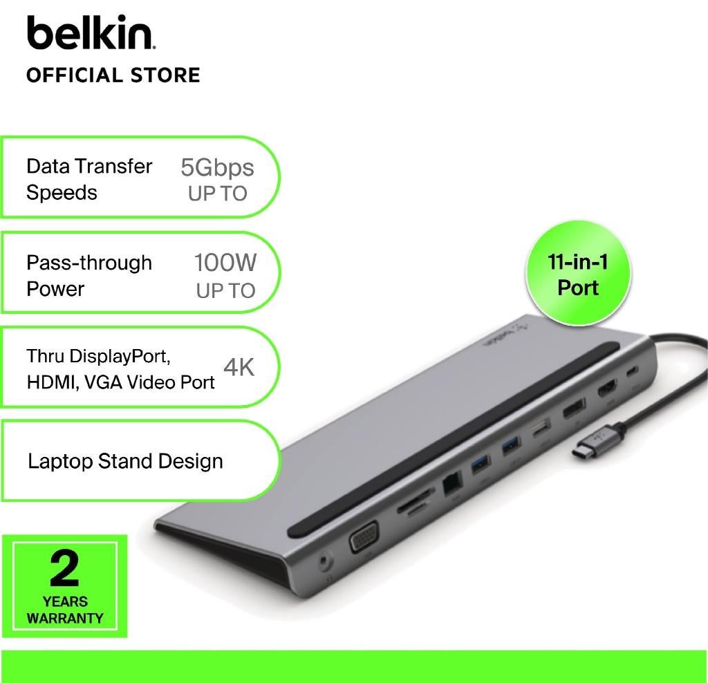 Belkin USB-C Hub 11-in-1 - 4K DisplayPort, 100W Po, Computers en Software, Ophalen of Verzenden, Gebruikt, Docking station, Laptop