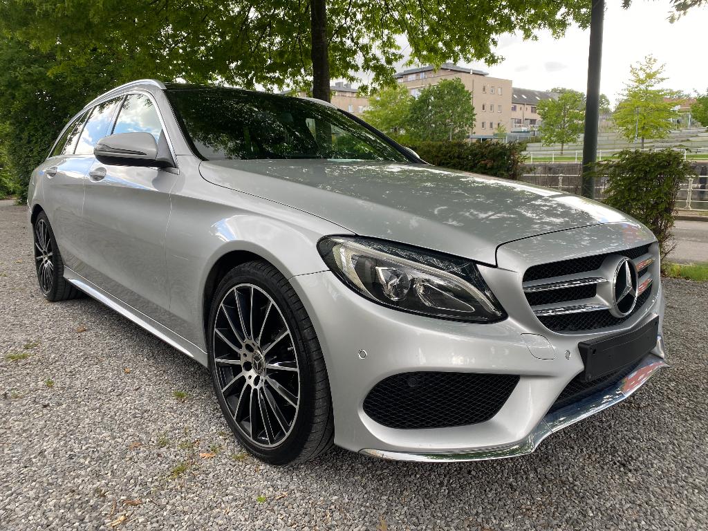 Mercedes C 180 benzin AMG Line 156ch TVA dudec full option, Cuir, Argent ou Gris, Phares entièrement LED, Euro 6