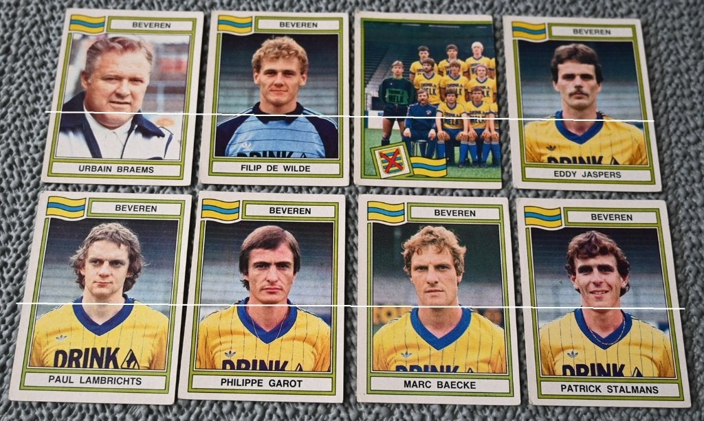 Panini / Football 84 / SK Beveren / 17 stickers, Verzenden, Gebruikt, Poster, Plaatje of Sticker