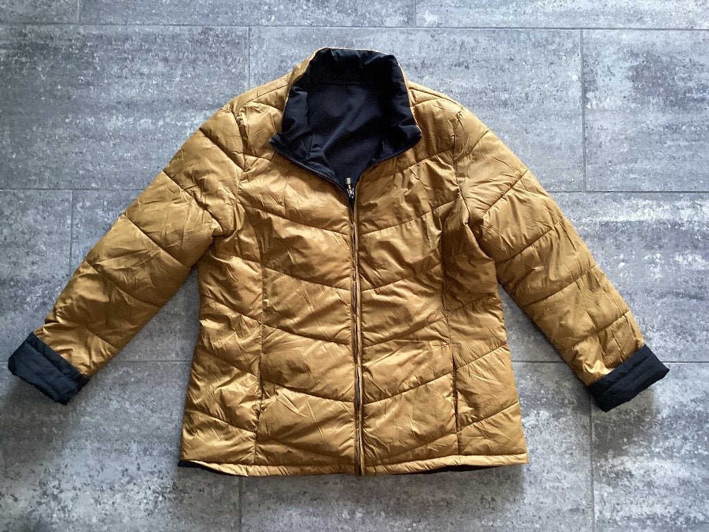 Veste réversible ocre/noir L/XL, Vêtements | Femmes, Vestes | Été, Enlèvement ou Envoi, Neuf, Taille 42/44 (L), Multicolore