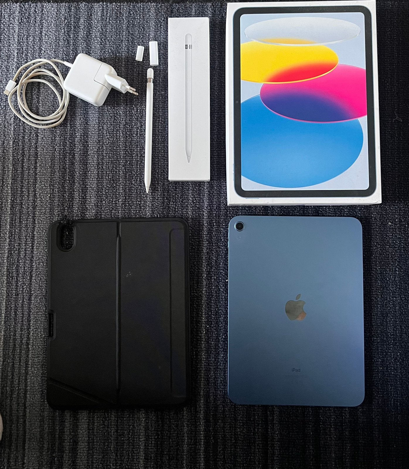 iPad 10e generatie (2022) + Apple Pencil + hoesje + lader, Computers en Software, Blauw, Apple iPad Air, 11 inch, Ophalen of Verzenden
