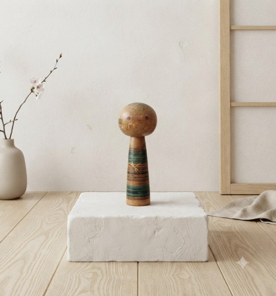 Kokeshi Akitsu vintage de Yamanaka Sanpei, Antiquités & Art, Art | Art non-occidental, 13 cm, Japon, Bois, Poupée