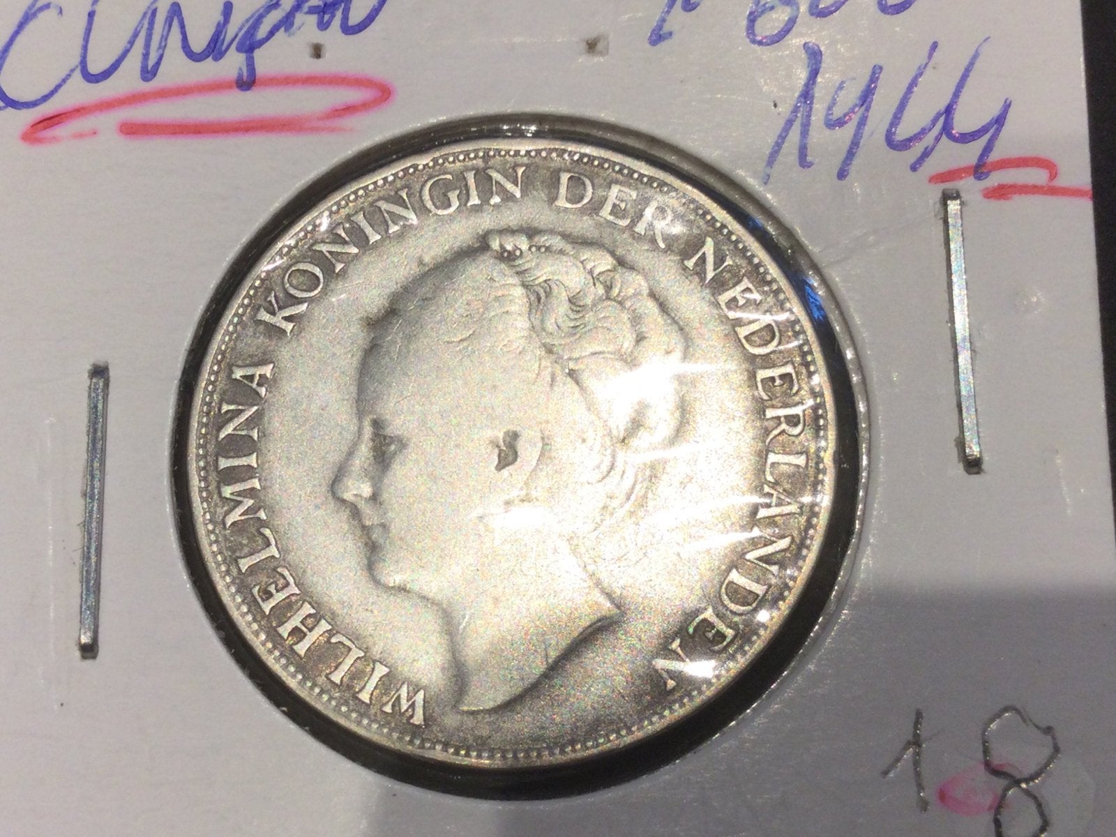 Nederland Curacao 1 gulden 1944 zilver, Ophalen of Verzenden