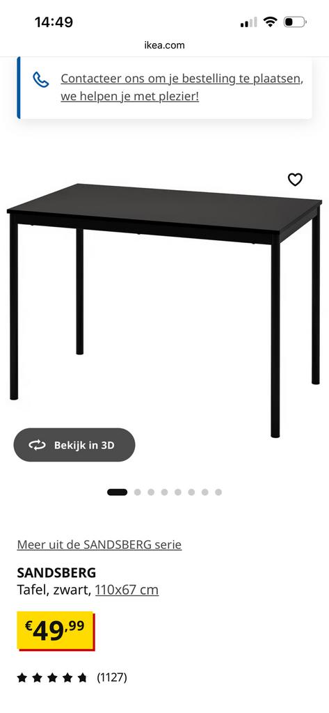 Ikea Sandsberg tafel 4 stuks, Ophalen, Zo goed als nieuw