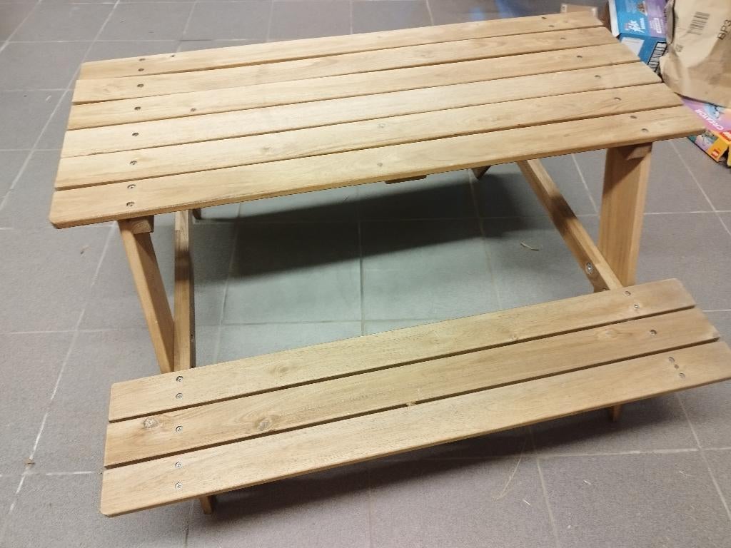Picknicktafel kinderen, Zo goed als nieuw, Rechthoekig, Hout, Ophalen