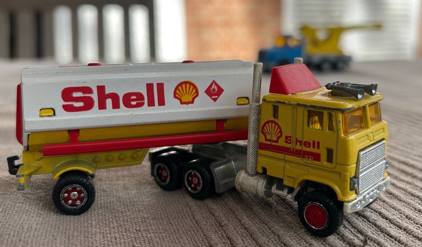 Vintage Matchbox Super Kings Shell Tankwagen met aanhanger, Enlèvement, Comme neuf, Lesney