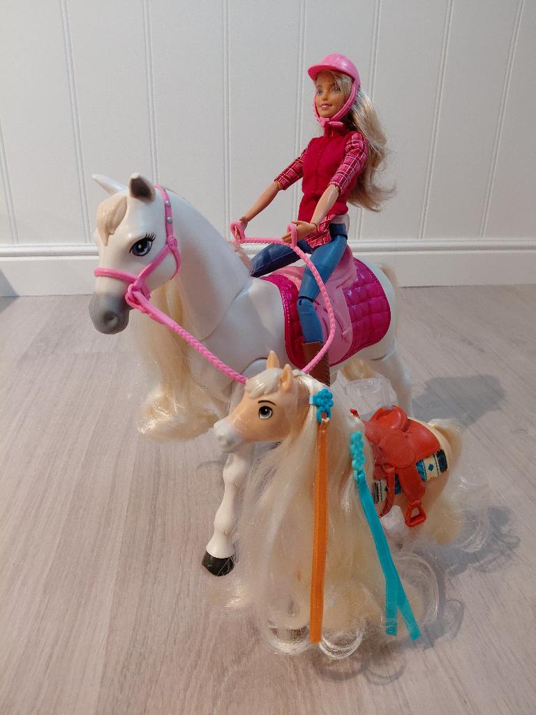 Paardrij Barbie met bewegend paard, Enlèvement, Comme neuf, Barbie