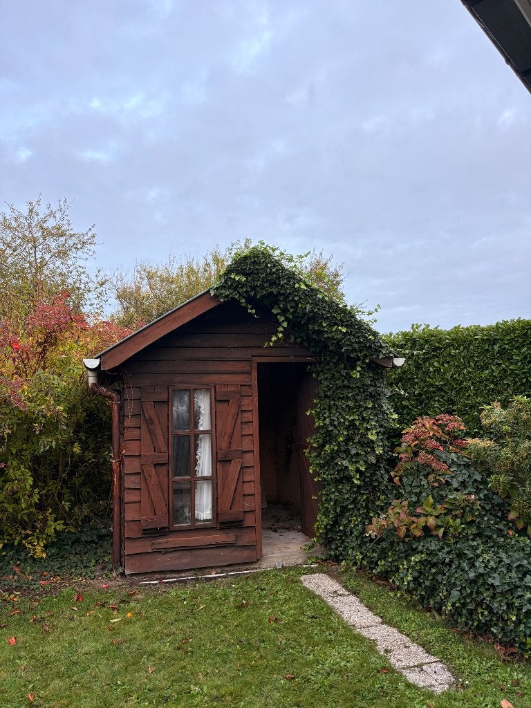 Tuinhuis - gratis op te halen (zelf afbreken), Jardin & Terrasse, 2 fenêtres, Enlèvement, Utilisé, Abri de jardin
