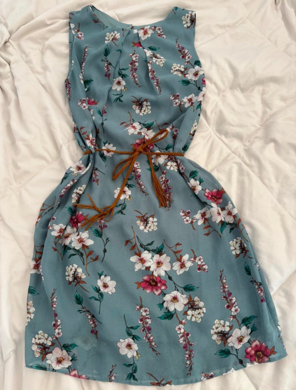 bloemen jurk met riempje / vrolijke zomerjurk, Zo goed als nieuw, Maat 36 (S), Meerkleurig, Verzenden