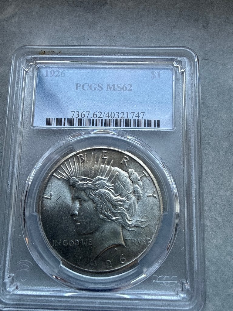 Dollar de la paix 1926 ms 62, Envoi, Argent