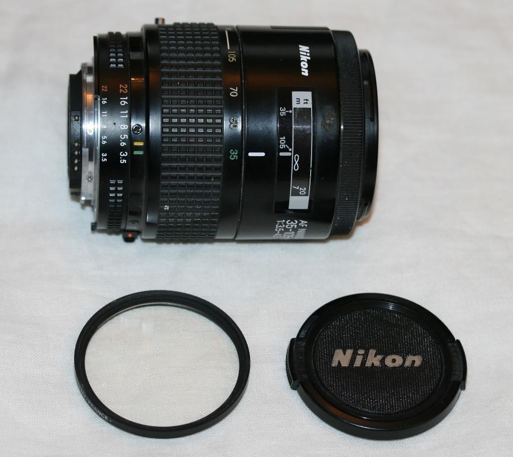 Nikon analoog lens AF Nikkor 35-105 mm 1:3.5-4.5, Audio, Tv en Foto, Ophalen of Verzenden, Gebruikt