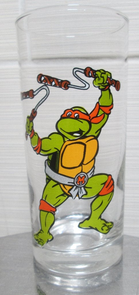 Glazen van de 4 Ninja Turtles, Collections, Verres & Petits Verres, Enlèvement ou Envoi, Comme neuf, Verre à soda