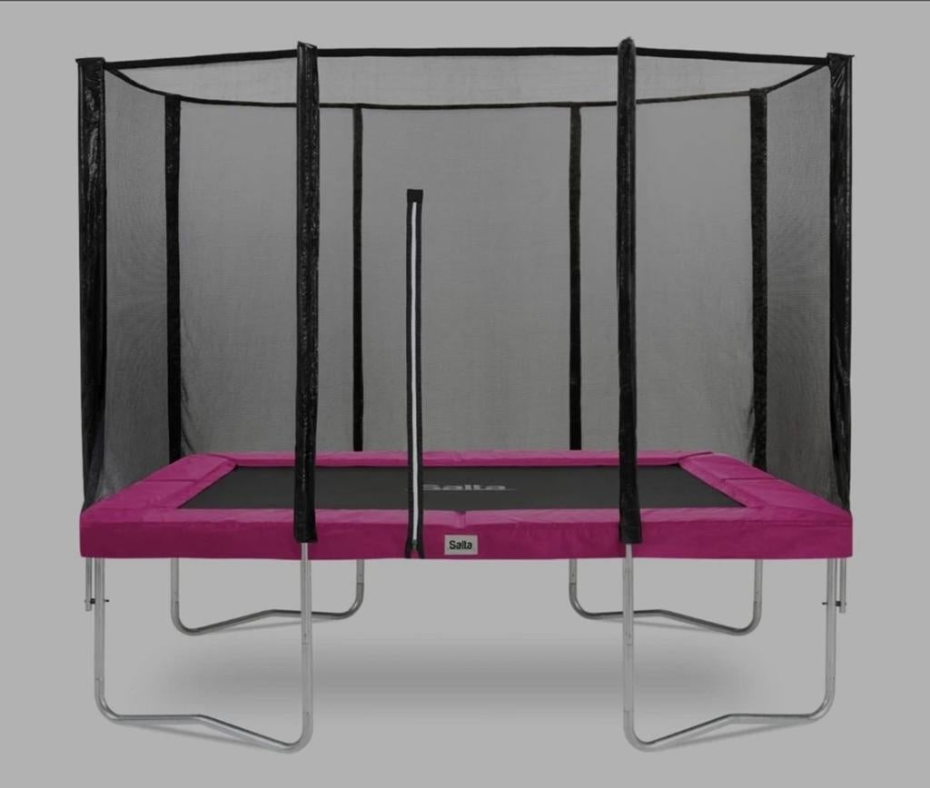 Salta roze rechthoekige trampoline 153cm x 214cm, Ophalen, Gebruikt
