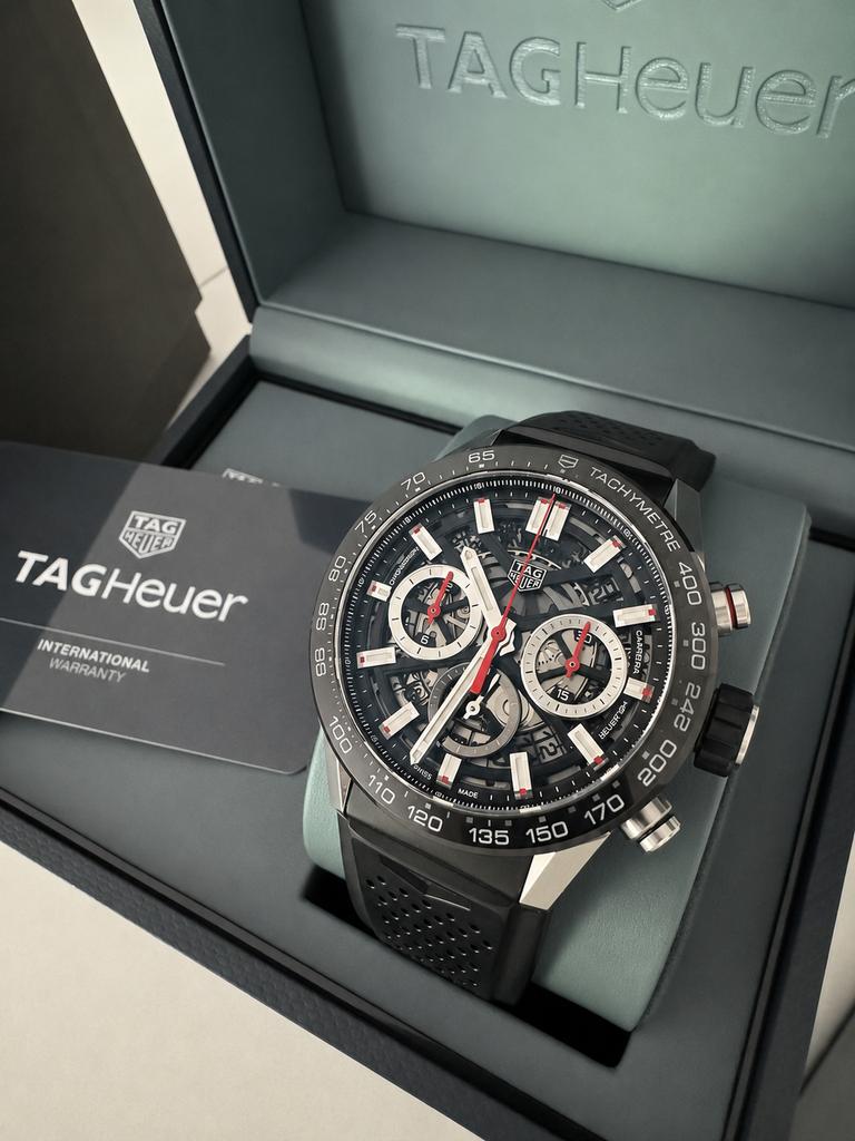 TAG Heuer Carrera Calibre Heuer 02 Skeleton, Ophalen, Zo goed als nieuw