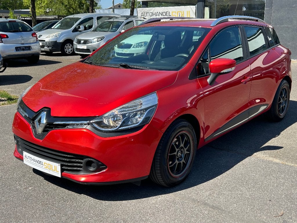 Renault Clio 1.2i, 2015, 104.680km, Airco, GPS, 12m Garantie, Autos, Renault, Rouge, Euro 5, Entreprise, 127 g/km