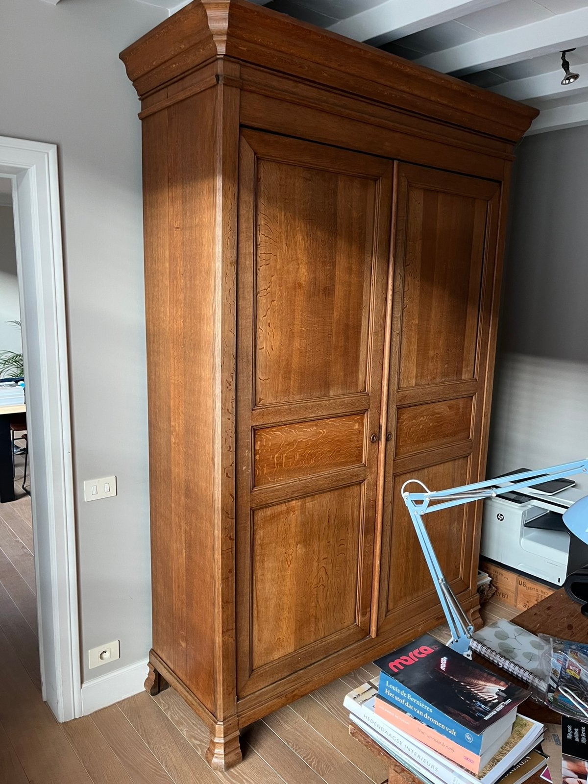Antieke eiken kast legplanken, Ophalen