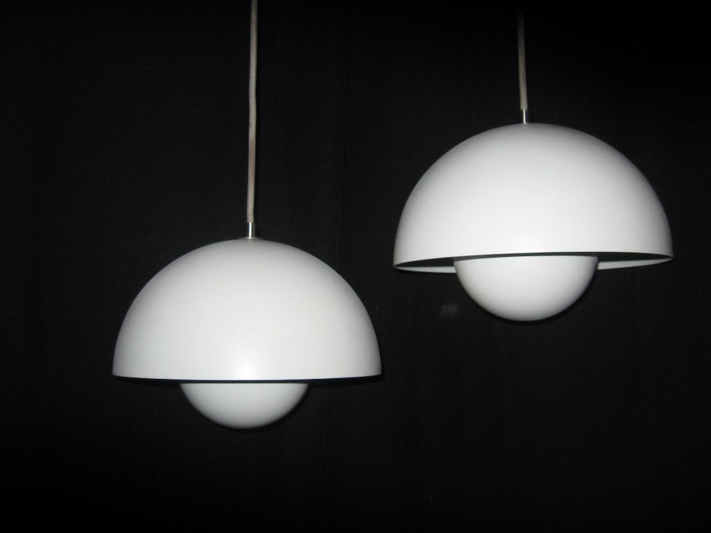 Verner Panton Flowerpot lamp, Antiek en Kunst, Ophalen of Verzenden, Lamp, Wit, Metaal