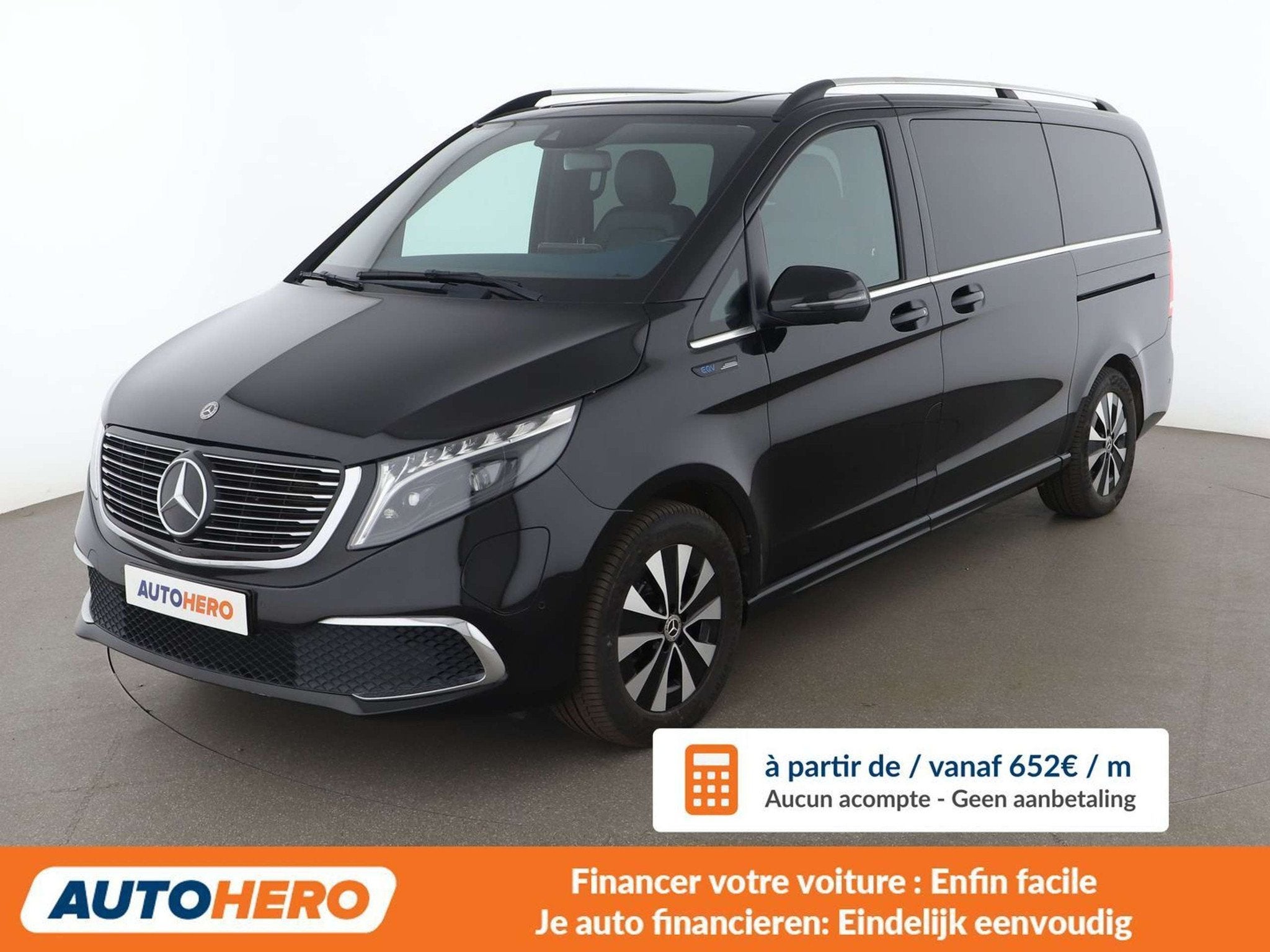 Mercedes-Benz EQV 300 300 lang (bj 2021, automaat), Auto's, Gebruikt, Zwart, Leder, Elektrisch