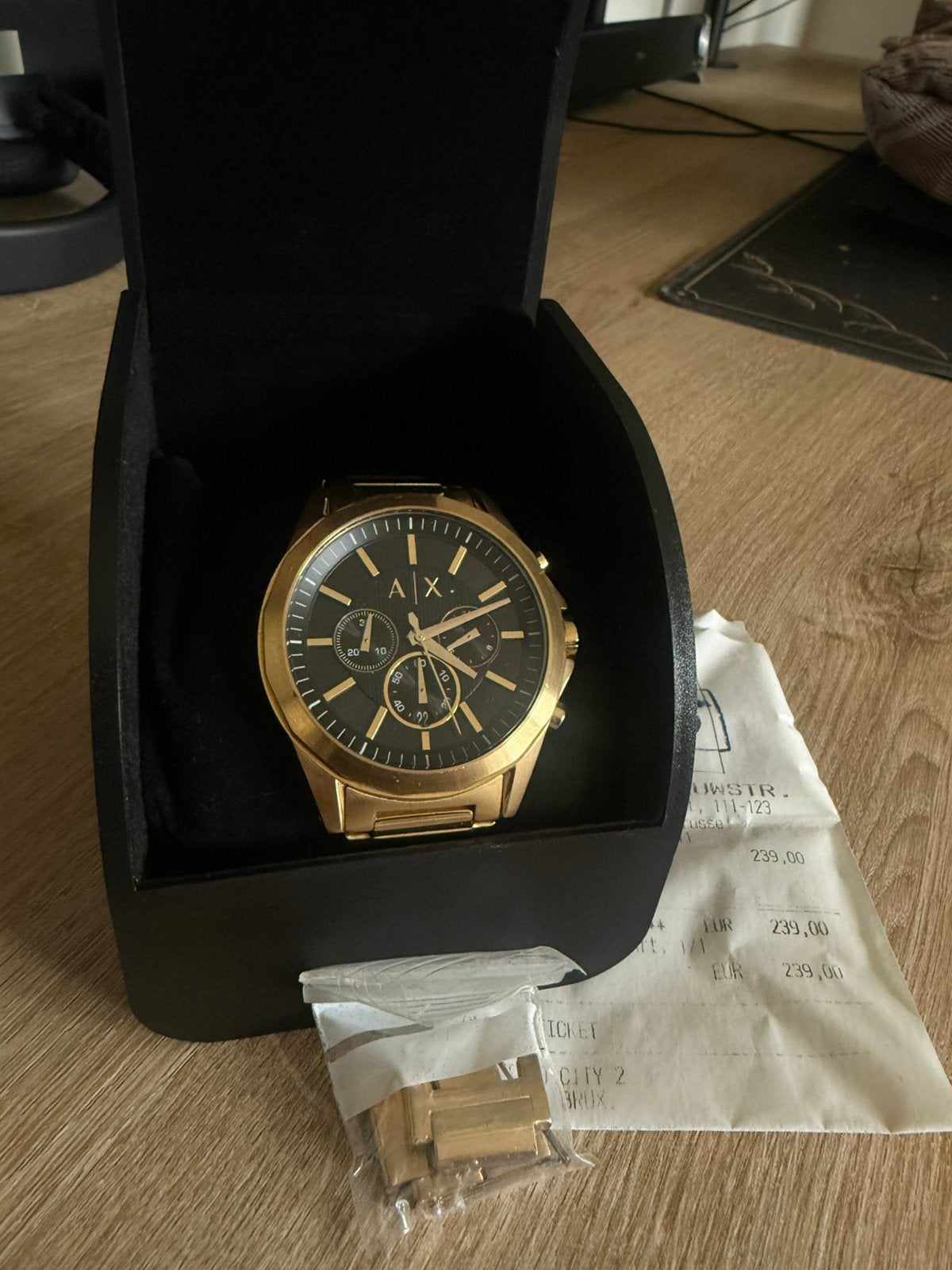 Armani exchange horloge met aankoopsbewijs, Handtassen en Accessoires, Ophalen, Gebruikt, Polshorloge, Overige merken