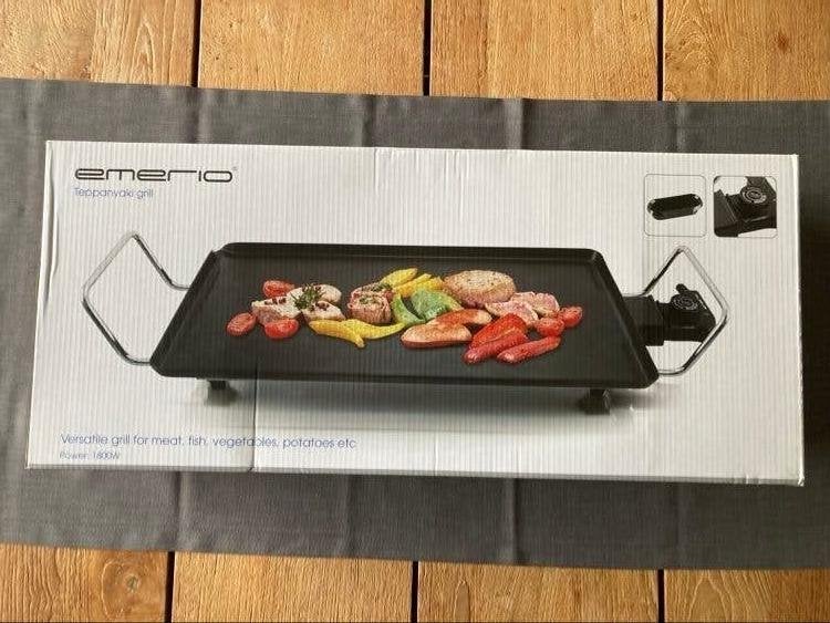 Elektrische TeppanYaki plaat 25 X 48 cm , 1.800 Watt, Ophalen, Zo goed als nieuw