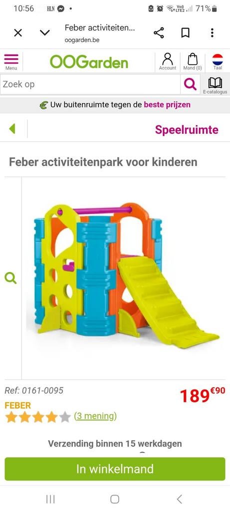 Klimtoren feber nieuw, Ophalen