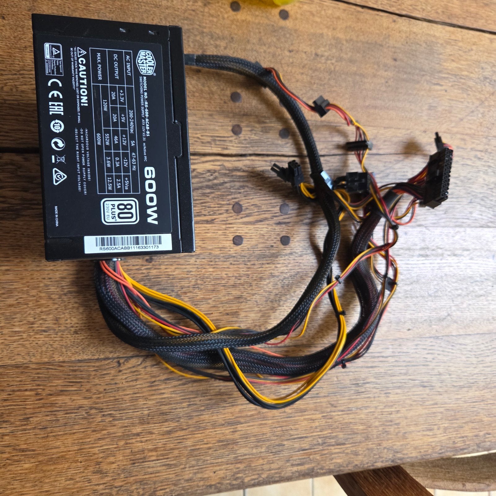 pc voeding 600watt coolermaster, Ophalen, Zo goed als nieuw