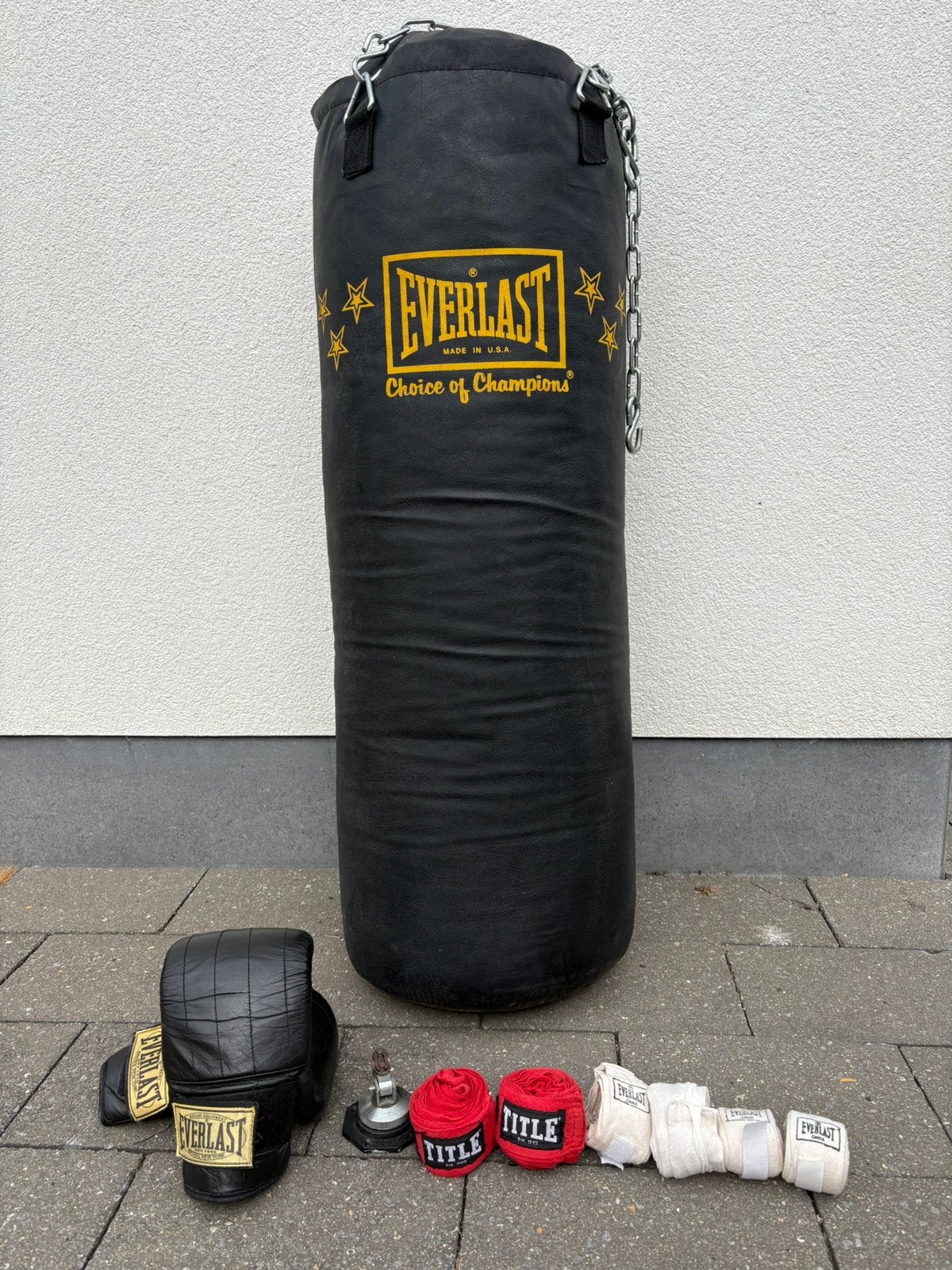 Complete Everlast Boksset – Bokszak (1m/33kg) & Accessoires, Sport en Fitness, Vechtsporten en Zelfverdediging, Ophalen, Gebruikt