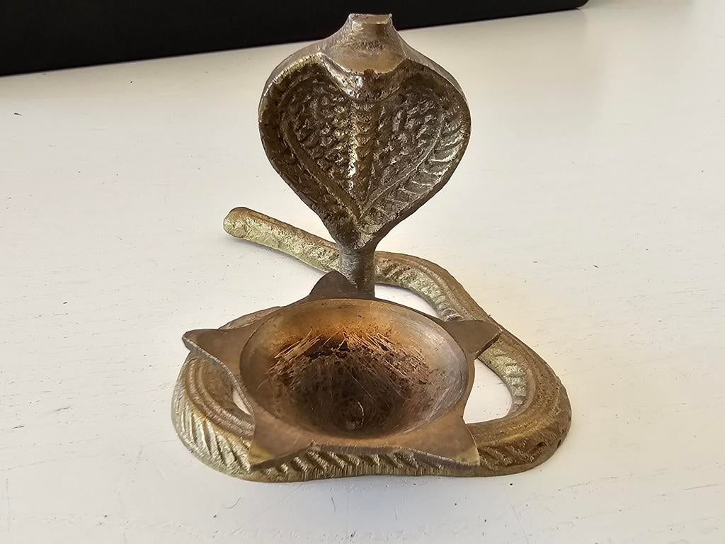 Lampe à huile serpent en laiton : décoration de table idol, Enlèvement ou Envoi