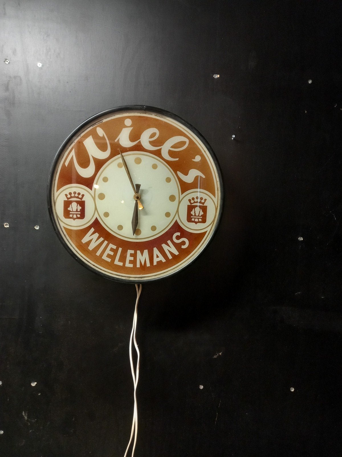Vintage Wielemans reclameklok / lichtreclame – oude brouweri, Verzamelen, Ophalen