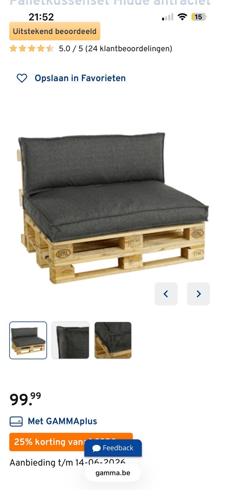 Palletkussen 4 sets, Ophalen, Zo goed als nieuw